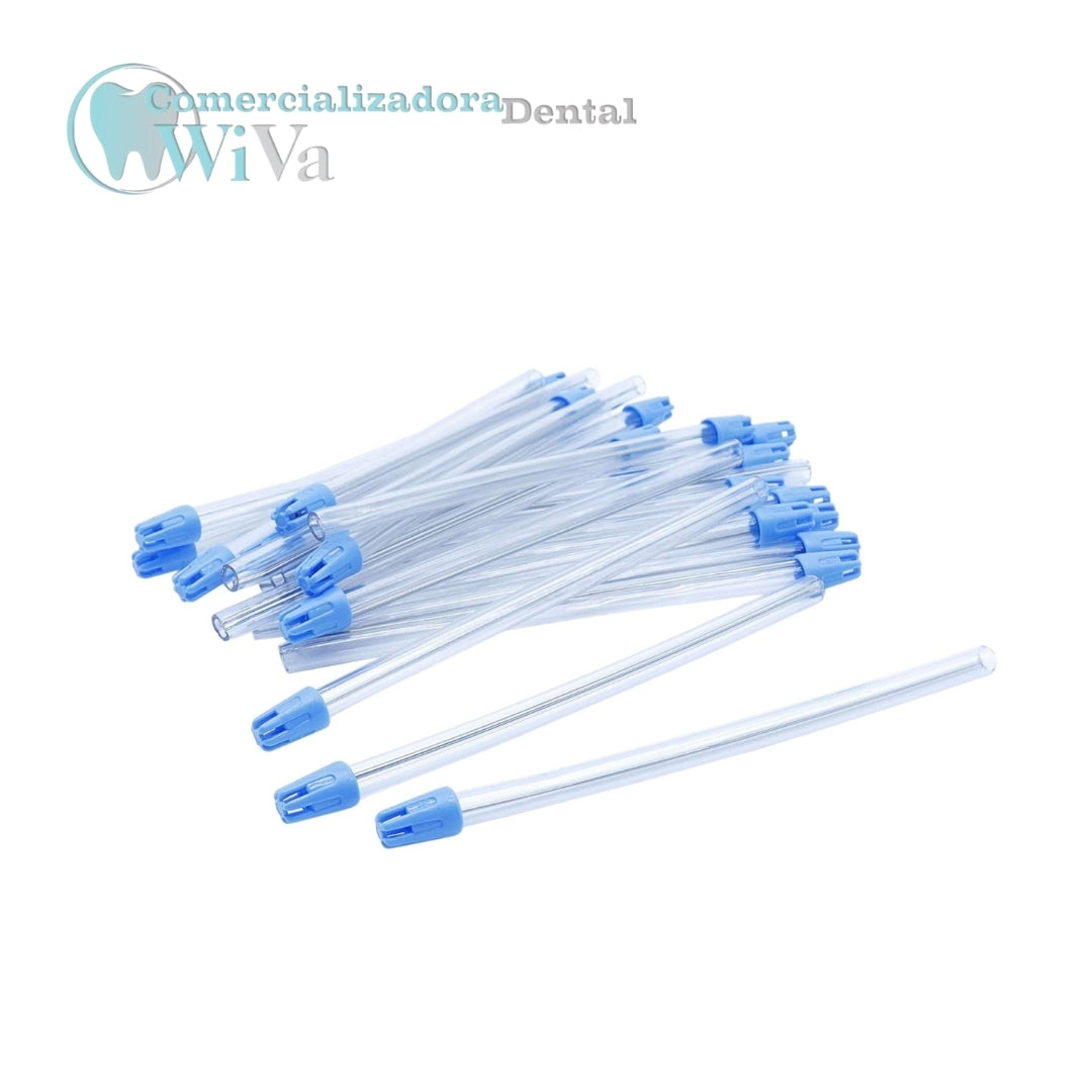 Eyector Desechable Medicom 100 pzs Transparente con Azul