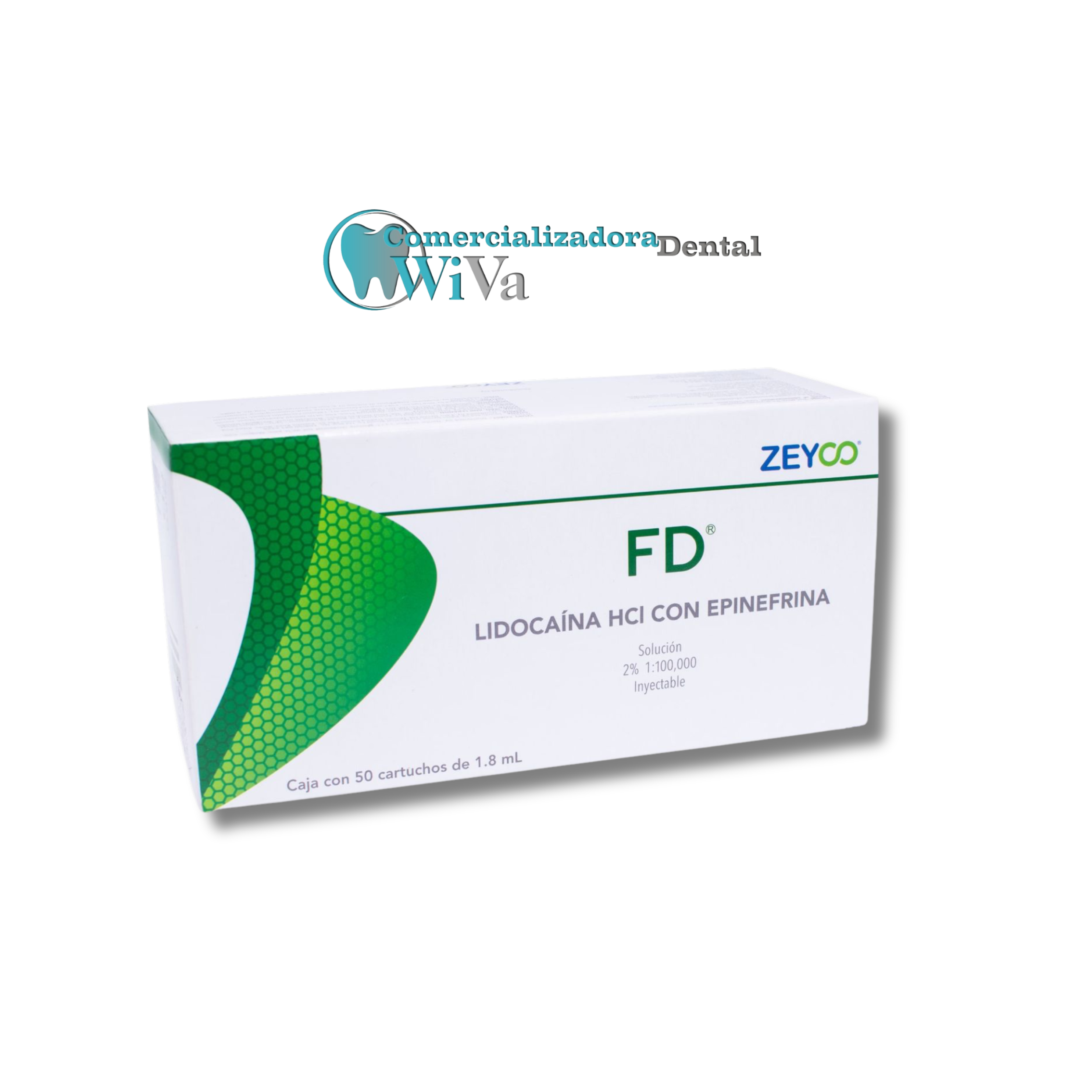 Lidocaína Zeyco 2% – Anestesia Dental (50 cartuchos plásticos)