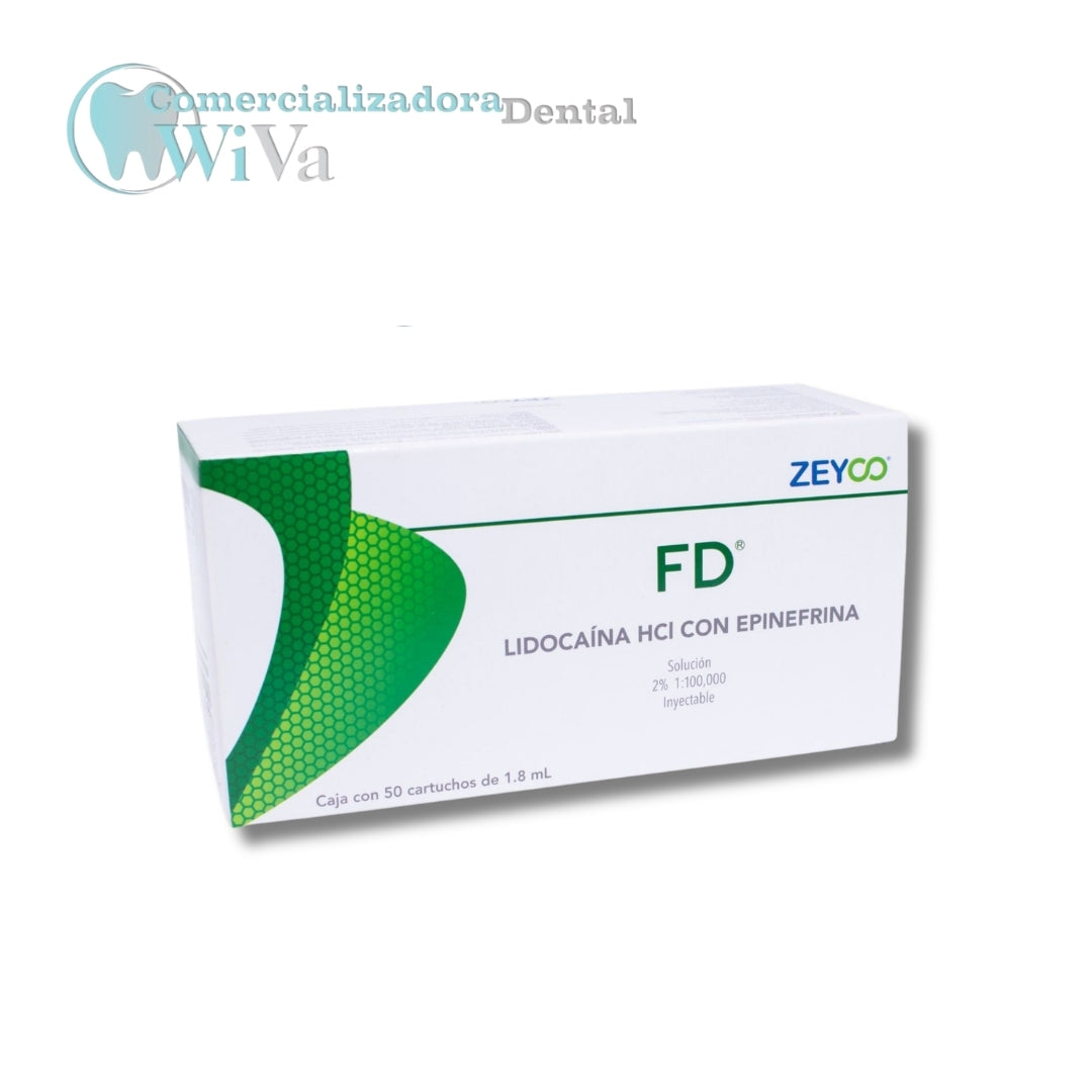 Lidocaína Zeyco 2% – Anestesia Dental (50 cartuchos plásticos)