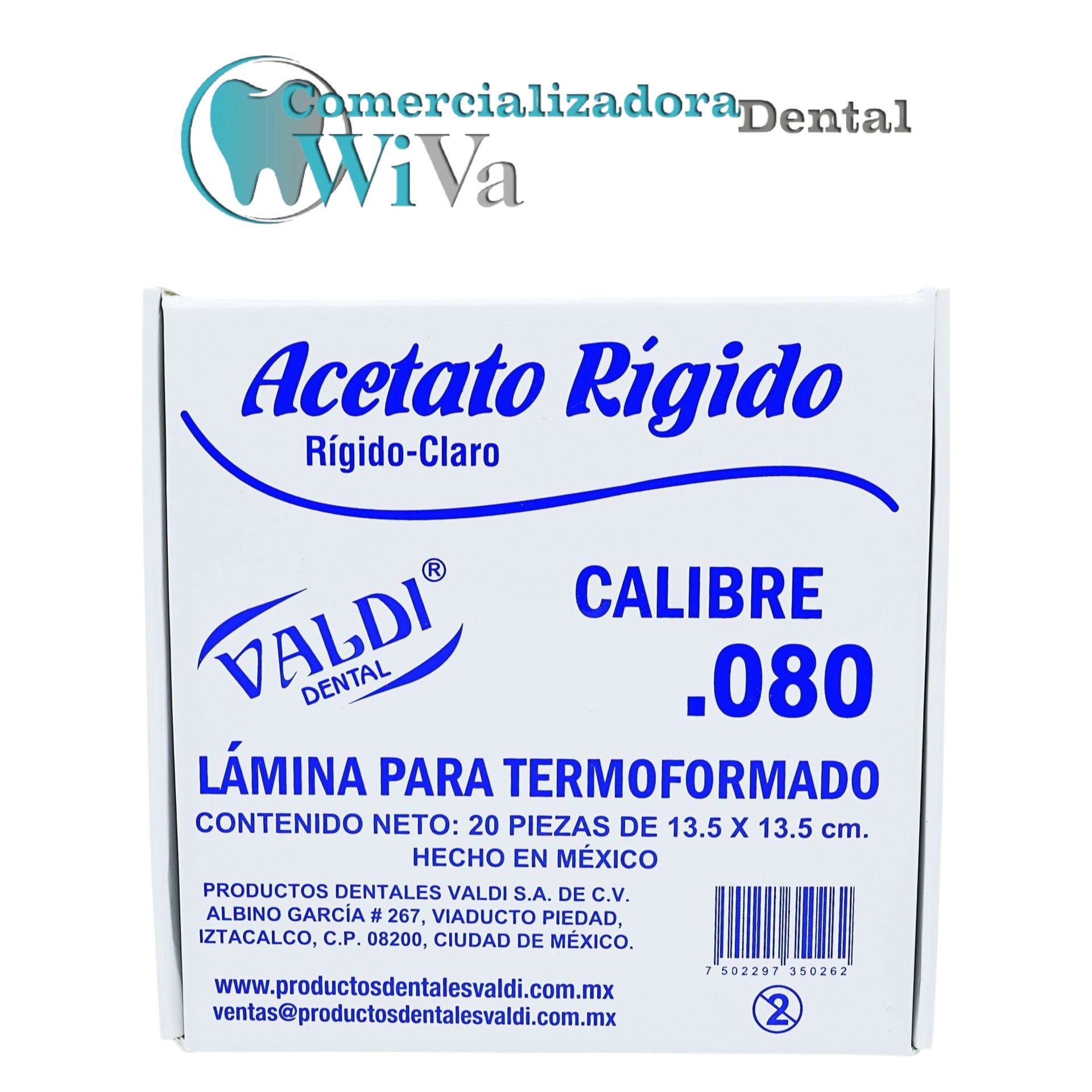 Acetato Rígido No. 80 – Valdi (20 piezas)