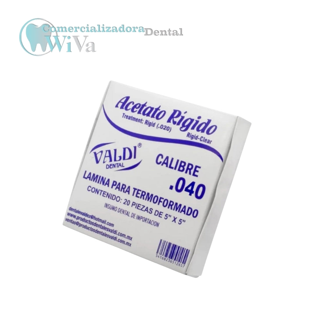 Acetato Rígido No. 40 – Valdi 20 piezas