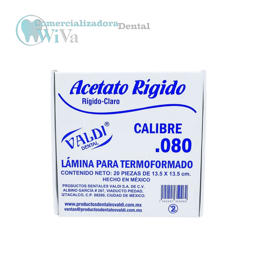 Acetato Rígido No. 80 – Valdi 20 piezas