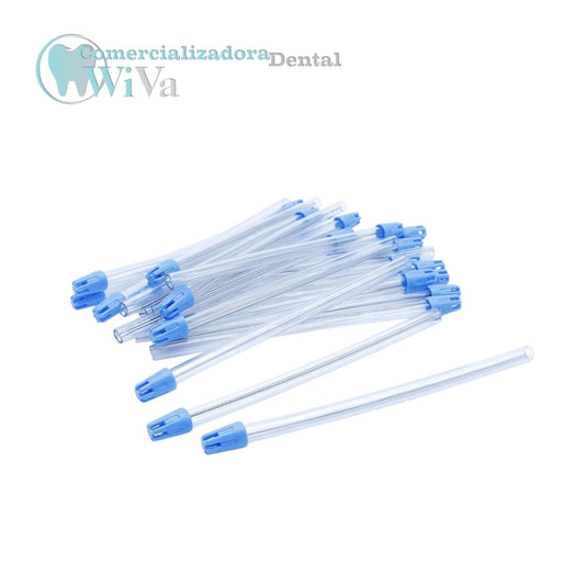 Eyector Desechable Medicom 100 pzs Transparente con Azul