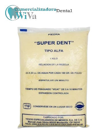 Yeso piedra amarillo Super Dent – 1 kg (Tipo Alfa)
