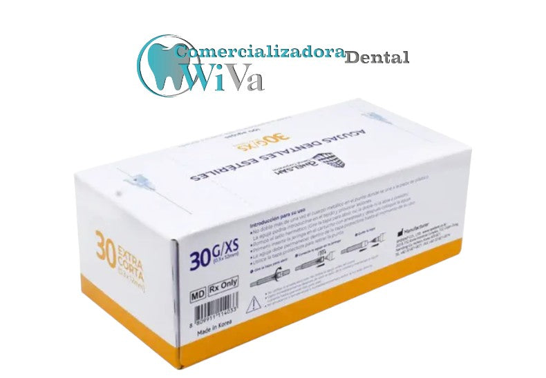 Agujas Dentales Estériles 30G Extra Corta (0.3 x 12 mm) – ANELSAM (100 pzs)
