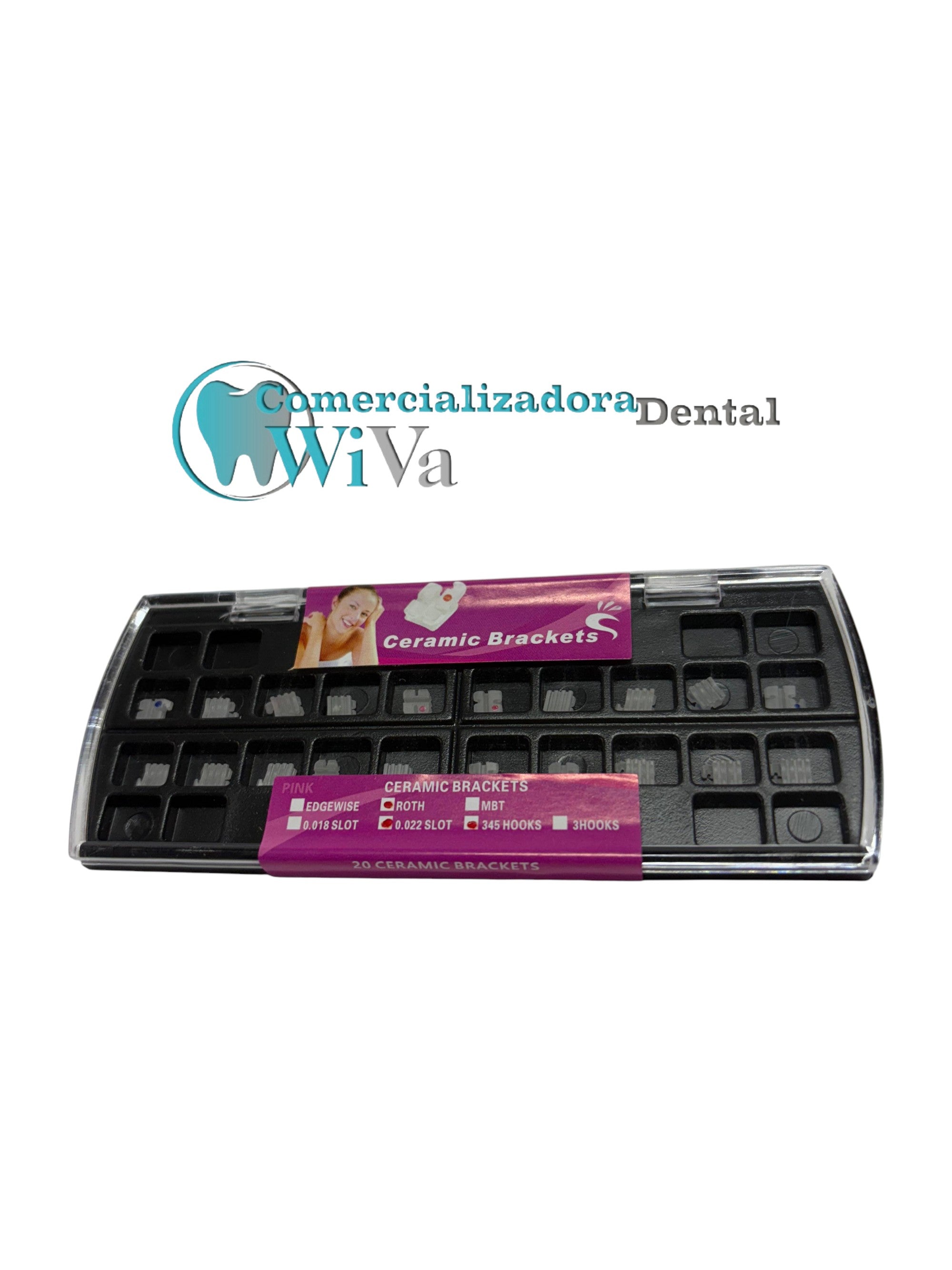 Brackets cerámicos gancho en 3,4,5, Roth .022